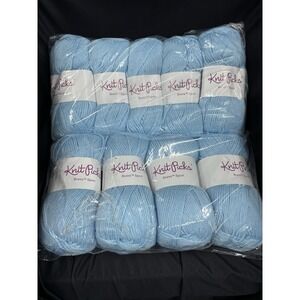 Lot Of 9 Knit Picks Brava Sport Weight Yarn Acrylic, 273 Yards, Sky